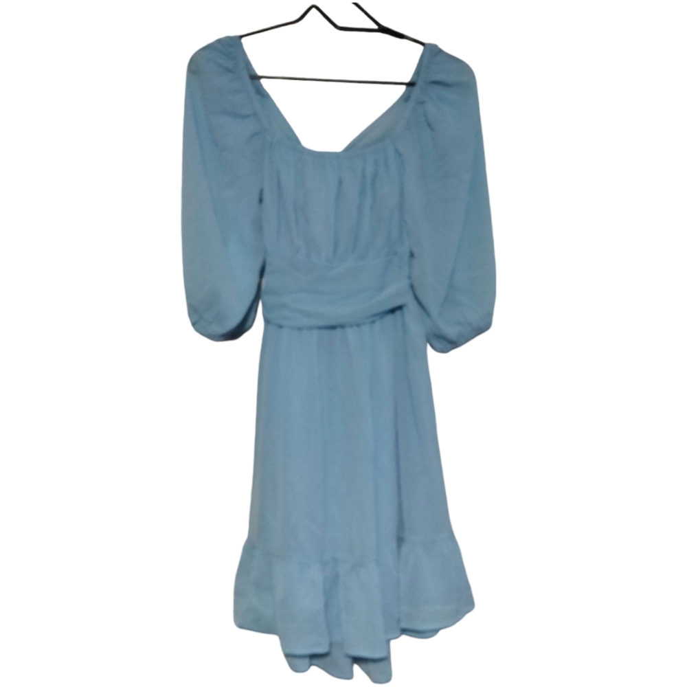 Blue Back Tie & Cut-out 3/4 Sleeve Dress Size Small NWOT